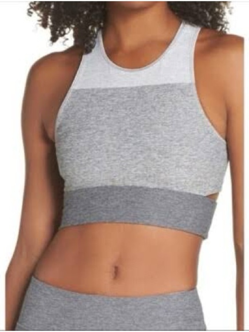 Outdoor Voices Girls Gray Two-Tone Leggings and Sports Set